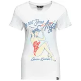 Queenkerosin Print-Shirt I'm not your Angel (1-tlg) mit Front Print im Vintage Design weiß XS