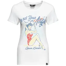 Queenkerosin Print-Shirt I'm not your Angel (1-tlg) mit Front Print im Vintage Design weiß XS