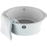 M. Reich - Fussbadewanne - Mit Noppen für Massage - Ideal für ein Fussbad bei Basenkuren, Detox oder zur regelmässigen Entspannung - Inkl. Zusatz von 40 g Basensalz - Groß bis Schuhgrösse 48