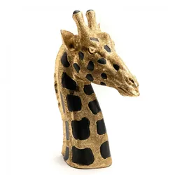Goldfarbener Giraffenkopf Flecken groß - Anderes Amadeus-Harz 26x22 cm