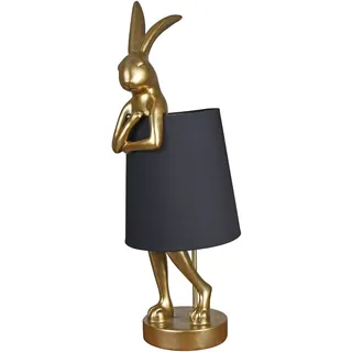 CW Tischleuchte Hase Leuchte Rabbit Gold Schwarz Tischlampe Hasenlampe Hasenfigur 68cm