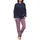 RELAX by Normann Frottee Pyjama gestreift Blau 40/42