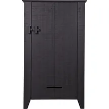 Woood Gijs Stauraumschrank 142 x 85 x 38 cm Schwarz FSC-Kiefernholz