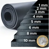 Nova Forma Gummimatte NR/SBR Glatt - Vollgummi Meterware in vielen Stärken, Gummiplatten vielseitig einsetzbar in Werkstatt, Beruf & Privat schwarz 120 cm x 200 cm x 4 mm