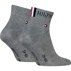Tommy Hilfiger TH MEN QUARTER 2P HILFIGER TAB Kurzsocken Grau 43-46