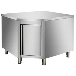 Skyrainbow Arbeitsschrank aus Edelstahl, Eckmodul 700er Bautiefe