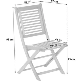 Merxx Cordoba Klappstuhl 52 x 28 x 110 cm braun 2 St.