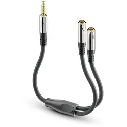 Sonero 3,5mm (4pin) auf 2x 3,5mm Kopfhörer Adapter Kabel 0,25m