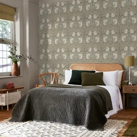 William Morris At Home Pimpernel Vliestapete 10 m x 0,52 m 0 g Grau 34193