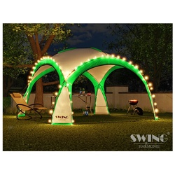 Swing&Harmonie LED Event Pavillon 3,6 x 3,6m DomeShelter Garten Pavillion inkl. Solarmodul Pavilion Designer Gartenzelt Camping Pavilon Partyzelt mit Beleuchtung - versch. Ausführungen