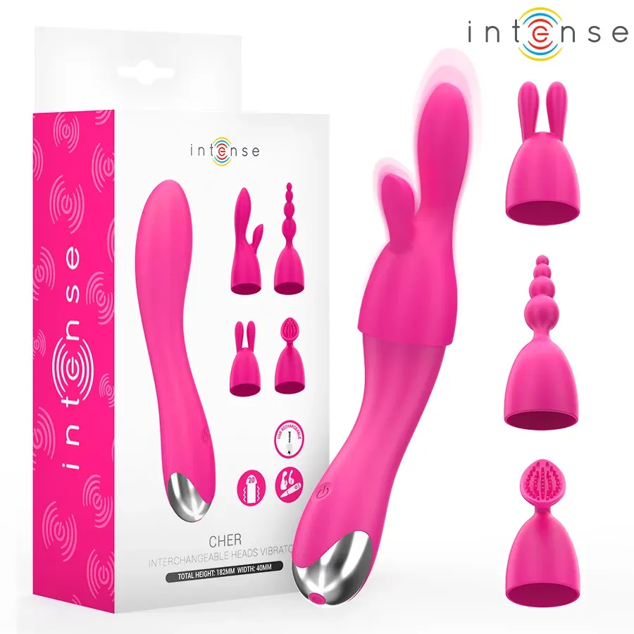 INTENSE - Cher Vibrator mit 20 Mustern und austauschbaren Aufsätzen