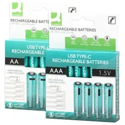 Q-CONNECT Batterie Akku/USB-C AAA 4ST petrol KF14130 500mAh 1.5V
