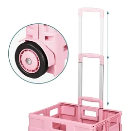 Relaxdays Einkaufstrolley Rosa