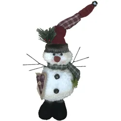 Rebecca Mobili Schneemann Weiß Polyester Weihnachtsdekoration 43x19x14