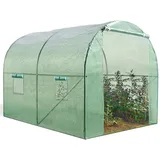 IDMarket Roma Tunnelgewächshaus Alu Grün HKP 6 mm 6 m2