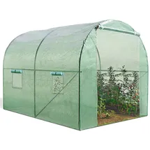 IDMarket Roma Tunnelgewächshaus Alu Grün HKP 6 mm 6 m2