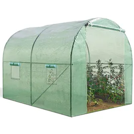 IDMarket Roma Tunnelgewächshaus Alu Grün HKP 6 mm 6 m2