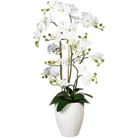 Creativ-green Kunstblume Orchidee, Phalaenopsis, weiß, in Keramikvase Höhe 110 cm