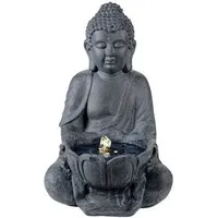 Solar-buddha-brunnen. Warmes Licht. 29,5x28x45cm