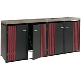 Proregal Mülltonnenverkleidung 125 x 260 x 84 cm schwarz