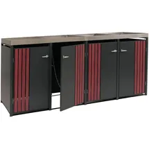 Proregal Mülltonnenverkleidung 125 x 260 x 84 cm schwarz