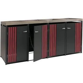 Proregal Mülltonnenverkleidung 125 x 260 x 84 cm schwarz