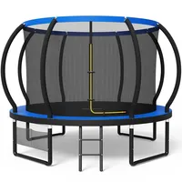 Devoko Trampolin Outdoor Ø 228/305/366/427 cm,GS-Zertifikat, Kindertrampolin Gartentrampolin mit Sicherheitsnetz, Rundes Riesentrampolin mit Leiter und Schuhbeutel