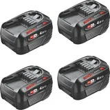 Bosch 4x PBA 18V 4.0Ah W-C Akku 18 V 4,0 Ah POWER FOR ALL ( 4x 1600A011T8 )