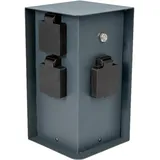 Grafner Grafner® Steckdosensäule anthrazit mit Dämmerungssensor Edelstahl Gartensteckdose Energiesäule AS109