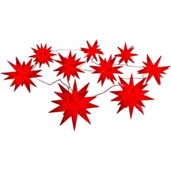LED-Lichterkette NÄVE „LED-Weihnachtslichterkette 3D-Sterne,Weihnachtsdeko aussen“ Lichterketten Gr. Dioden 9 St., x Gesamtlänge 5 m, rot Lichterketten Lichternetze 3D-Stern