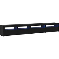 VidaXL 3-teiliger TV-Schrank mit LED-Lichtern Schwarze Eiche Holzwerkstoff