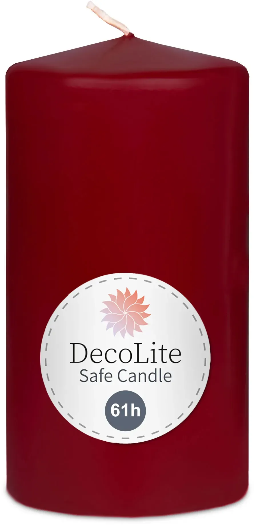 DecoLite: Stumpenkerzen 130/70 mm (Safe Candle) - 8 Stück - olive