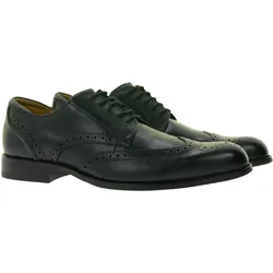 Clarks Arlo Limit Brogue Herren Echtleder-Schuhe Budapester Business-Schuhe Anzug-Schuhe Schnür-Schuhe 26171452 Schwarz - 