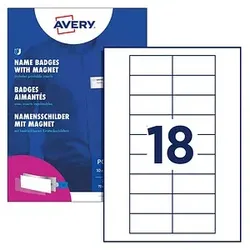 AVERY Zweckform Namensschilder mit Magnet 7,0 x 3,0 cm