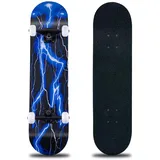 clyctip Skateboard, 31 x 8 Zoll 8-lagiges Ahornholz, ABEC-11 Kugellager Purple