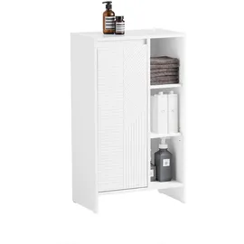 SoBuy Wäscheschrank Badschrank mit Wäschesack Badkommode Weiß BZR156-W