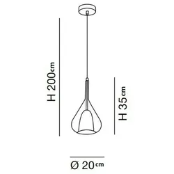 Lila LED-Hängeleuchter aus Metall und transparentem grünem Borosilikatglas 3481-40-140 Fabas Luce