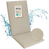 Herlag Sunny Hochlehner-Auflage 123x50x4 cm | wetterfest & UV-beständig | wasserfest | waschbarer Bezug mit Reißverschluss | Gartenstuhl Auflage für Hochlehner | Öko-Tex 100 | Natur