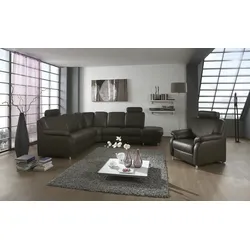 Kollektion Kraft Ecksofa aus Leder  Ole ¦ braun ¦ Maße (cm): H: 91