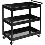 Costway Küchenwagen, auf Rollen, mit 3 Ebenen & Griff, 76 x 38 x 79cm schwarz