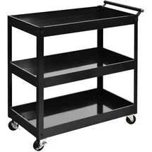Costway Küchenwagen, auf Rollen, mit 3 Ebenen & Griff, 76 x 38 x 79cm schwarz