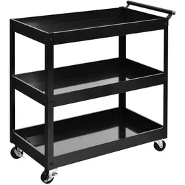 Costway Küchenwagen, auf Rollen, mit 3 Ebenen & Griff, 76 x 38 x 79cm schwarz