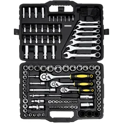 VEVOR Mechaniker-Werkzeugsatz 121-tlg. 1/4" 3/8" 1/2" Stecknüsse SAE Metrisch