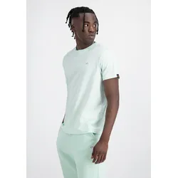 T-Shirt ALPHA INDUSTRIES "Alpha Industries Men - T-Shirts Unisex EMB T-Shirt", Herren, Gr. 2XS, grün (mint), Obermaterial: 100% Baumwolle, Kurzarm, Shirts