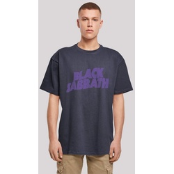 F4NT4STIC T-Shirt Black Sabbath Heavy Metal Band Wavy Logo Black Print blau XXL