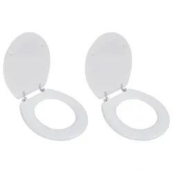 vidaXL Toilettensitze mit Deckel 2 Stk. MDF : Farbe - Weiss