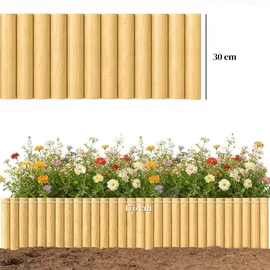 Outsunny Gartenzaun 176 x 30 cm beige Holz 1 St.