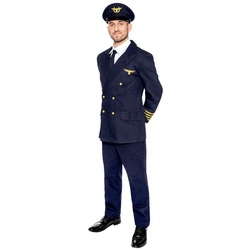 Maskworld Kostüm Pilot Uniform Kostüm, Zu Höherem berufen: Pilotenkostüm von MASKWORLD blau XXL-3XL