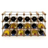 Proregal Weinregal VINOTECA MOD Metal HxBxT 32,5x62,5x24,5cm | 6x3 Flaschen Massives Kiefernholz Braun geölt | Flaschenregal