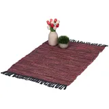 Relaxdays Flickenteppich 60 x 100 cm Rot